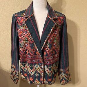 🧥 LN bonnie & norma brand women’s jean jacket with embroidery